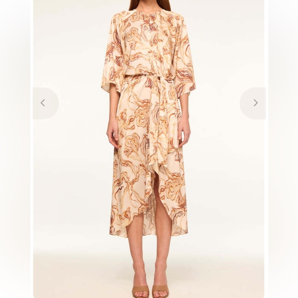 Misa Los Angeles Adina Dress in Golden Straw satin